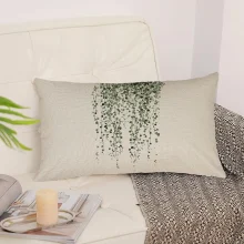 Housse de coussin nature plante grasse et feuille tropicale Housse de coussin nature plante grasse et feuille tropicale 4