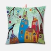 Housse de coussin dessin féérique d\'une ville enchantée 7