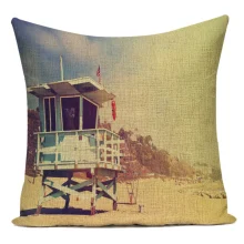 Housse de coussin retro tropicale plage de surf et cocotier Housse de coussin retro tropicale plage de surf et cocotier
