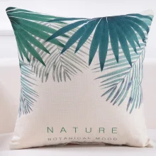 Housse de coussin nature tropicale bleu Housse de coussin nature tropicale bleu