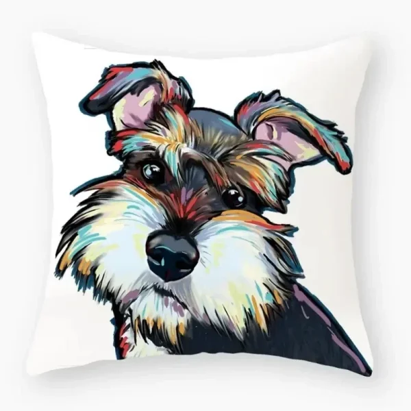 Housse de coussin animaux dessin de chien Housse de coussin animaux dessin de chien 3