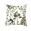 Housse de coussin nature animaux de la savane palmiers et feuillage exotique 6