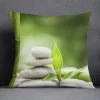 Housse de coussin nature zen bambou et pierres en forêt verdoyante relaxante 15