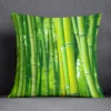 Housse de coussin nature zen bambou et pierres en forêt verdoyante relaxante 11