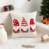 Housse de coussin Noel broderie de cerfs sous la neige 7