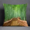 Housse de coussin nature zen bambou et pierres en forêt verdoyante relaxante 8