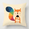 Housse de coussin animaux colorés pour un décor joyeux et animé 5