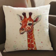 Housse de coussin éléphant décoratif en noir & blanc dessiné Housse de coussin éléphant décoratif en noir & blanc dessiné 4