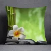 Housse de coussin nature zen bambou et pierres en forêt verdoyante relaxante 9