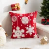 Housse de coussin Noel broderie de cerfs sous la neige 9