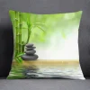 Housse de coussin nature zen bambou et pierres en forêt verdoyante relaxante 20