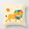 Housse de coussin animaux colorés pour un décor joyeux et animé 8