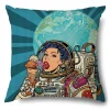 Housse de coussin style pop art avec onomatopée WOW colorée 6