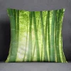 Housse de coussin nature zen bambou et pierres en forêt verdoyante relaxante 13