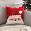 Housse de coussin Noël mosaïque de cerf et père noel 8