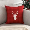 Housse de coussin Noël mosaïque de cerf et père noel 9