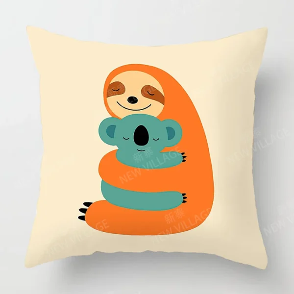 Housse de coussin animaux colorés pour un décor joyeux et animé Housse de coussin animaux colorés pour un décor joyeux et animé 3