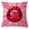 Housse de coussin style pop art avec onomatopée WOW colorée 11