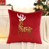 Housse de coussin de cerf de Noël en velours 5