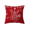 Housse de coussin Noël symboles des fêtes rouges et blancs variés 5