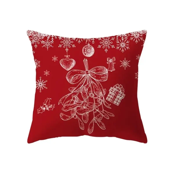 Housse de coussin Noël symboles des fêtes rouges et blancs variés Housse de coussin Noël symboles des fêtes rouges et blancs variés 5