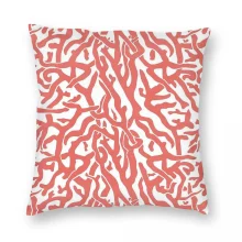 Housse de coussin Marin motif corail sur fond blanc élégant Housse de coussin Marin motif corail sur fond blanc élégant 2