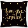 Housse de coussin géométrique feuille de palmier noir et or 6