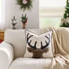 Housse de coussin noël cerf rouge et sapin vert 10