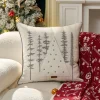 Housse de coussin village de noël et sapin enneigé 9