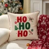 Housse de coussin village de noël et sapin enneigé 8