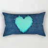 Housse de coussin nature tropicale bleu coeur de jungle 21