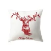Housse de coussin Noël symboles des fêtes rouges et blancs variés 7