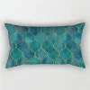 Housse de coussin nature tropicale bleu coeur de jungle 15