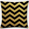 Housse de coussin géométrique feuille de palmier noir et or 5