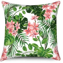 Housse de coussin nature tropicale perroquet et bougainvillier 3