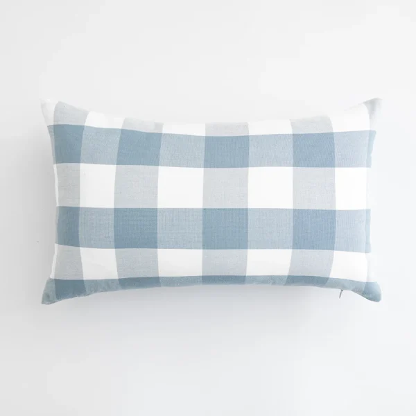 Housse de coussin modernes rayures et carreaux bleu clair Housse de coussin modernes rayures et carreaux bleu clair 4