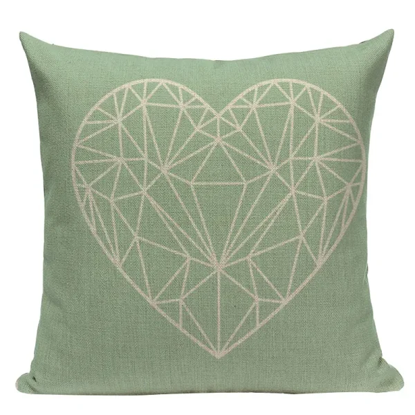 Housse de coussin scandinave géométrique vert turquoise Housse de coussin scandinave géométrique vert turquoise 3