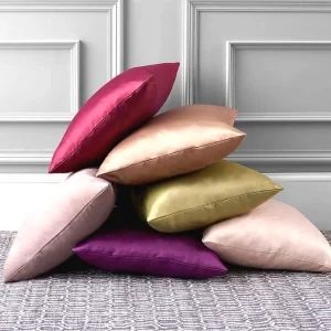 Housse de coussin moderne effet satiné multi-couleurs 1