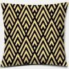 Housse de coussin géométrique feuille de palmier noir et or 19