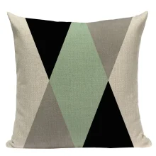 Housse de coussin scandinave géométrique vert turquoise Housse de coussin scandinave géométrique vert turquoise 2