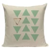 Housse de coussin scandinave géométrique vert turquoise 20