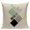 Housse de coussin scandinave géométrique vert turquoise 15