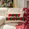 Housse de coussin village de noël et sapin enneigé 6