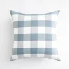 Housse de coussin modernes rayures et carreaux bleu clair 7