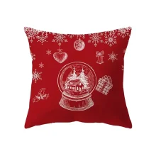Housse de coussin Noël symboles des fêtes rouges et blancs variés Housse de coussin Noël symboles des fêtes rouges et blancs variés 2