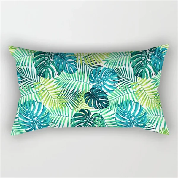 Housse de coussin nature tropicale bleu coeur de jungle 6