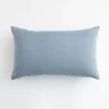 Housse de coussin modernes rayures et carreaux bleu clair 11