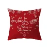Housse de coussin Noël symboles des fêtes rouges et blancs variés 16