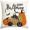 Housse de coussin halloween citrouille dorée et chat noir 9