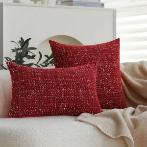 Housse de coussin Noël tricot rouge